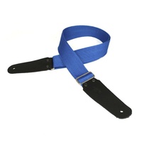 DSL Polypropylene Guitar Strap Blue Hand Made in Australia Leather Ends