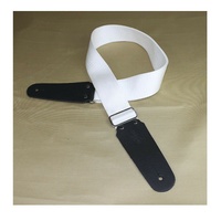 DSL Polypropylene Guitar Strap White Hand Made in Australia Leather Ends