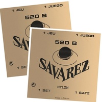 2 x  Savarez Traditional White Card 520B Light Tension Classical Guitar Strings 