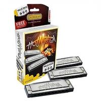Hohner Hot Metal Harmonica Value Pack 3- Harps, Keys C,G,A