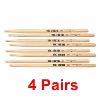 Vic Firth 5AW Drumsticks Classic Hickory 5A Wood Tip Drum Sticks x 4 Pairs