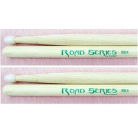 Regal Tip Drumsticks 5BX ROAD SERIES USA Hickory Nylon Tip Drum Sticks 2 Pairs 