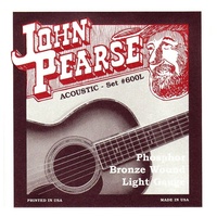 John Pearse 600L Phosphor Bronze Acoustic Guitar Strings Light Gauge 12 - 53