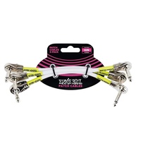 Ernie Ball Instrument Patch Cable, White, 6 inch angle / Angle 3 cables Pancake