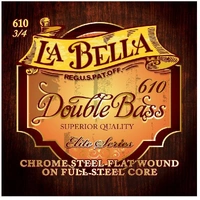 La Bella  610 Elite Chrome Steel Core Double Bass Set Flat wound
