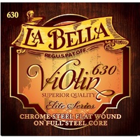 La Bella Elite Series Flat Wound Chrome Steel  4/4 Violin Strings  Set