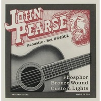 John Pearse Phosphor Bronze Acoustic Guitar Strings 640 Light/Medium Custom 12-55