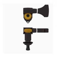 Hipshot Classic Open Guitar Tuning Machine Black  Staggered set of 6