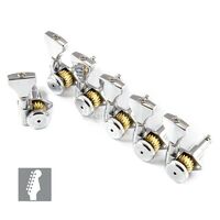 Hipshot Chrome Staggered OPEN GRIP-LOCK GUITAR Machine Heads 6 INLINE