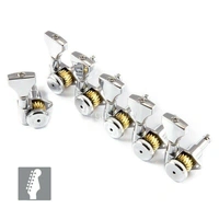 Hipshot Chrome Staggered OPEN GRIP-LOCK GUITAR Machine Heads 6 INLINE
