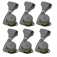Hipshot 6K2GLOB Guitar Tuner Upgrade Kit, 3+3, Grip-Lock Open, Black