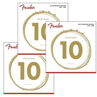 3 sets Fender 70XL 80/20 Bronze Extra Light Acoustic Guitar Strings (10-48)