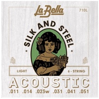 La Bella 710L Silk and Steel Acoustic Guitar Strings light gauges 11 - 51