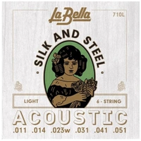 La Bella 710L Silk and Steel Acoustic Guitar Strings light gauges 11 - 51