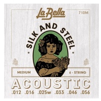 La Bella 710M Silk and Steel Acoustic Guitar Strings Medium 12 - 56