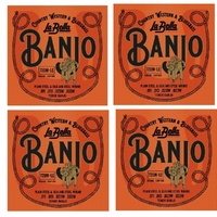 La Bella 720M Tenor Banjo Silk and Steel Medium Gauge Loop Ends - 4 Sets