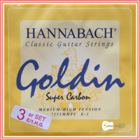 Hannabach Super Carbon Goldin Trebles MHT Guitar Strings, Treble Set 3 Strings