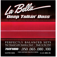 La Bella 760FHBB Beatle Bass Flat Wound Standard Electric Bass Strings  50 - 100