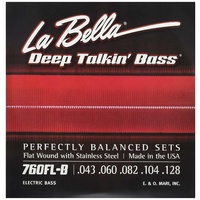 La Bella 760FL-B Flat Wound Deep Talkin 5-String Lite Bass Guitar Strings 43-128