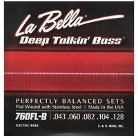 La Bella 760FL-B Flat Wound Deep Talkin 5-String Lite Bass Guitar Strings 43-128