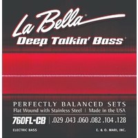 La Bella 760FL-CB Deep Talkin' Flatwound 6-String Bass Guitar Strings 29 - 128T