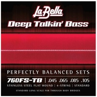 La Bella 760FS-TB Flat Wound Thru-Body Bass Strings 45-105 Long Scale