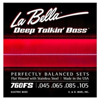 La Bella 760FS Deep Talkin Bass Flat Wound Standard Scale Bass Strings (45-105)
