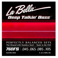 La Bella 760FS Deep Talkin Bass Flat Wound Standard Scale Bass Strings (45-105)