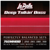 La Bella 760NHBB Beatle Bass Black Nylon Tape wound Electric Bass Strings 50 - 100