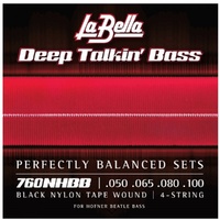 La Bella 760NHBB Beatle Bass Black Nylon Tape wound Electric Bass Strings  50 - 100