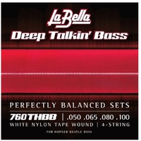 La Bella 760THBB Beatle Bass White Nylon Tape-wound  Electric Bass Strings 
