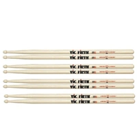 4 Pairs Vic Firth 7AW Classic Hickory Drumsticks 7A Wood Tip Drum Sticks 