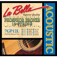 La Bella Phosphor Bronze 12 String Acoustic Guitar Strings Set Light 11 - 50