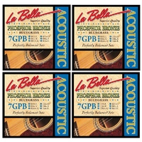 4 Sets La Bella 7GPB Phosphor Bronze Acoustic Guitar Strings Bluegrass 12 - 56