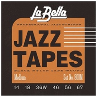 La Bella 800M Jazz Tapes  Black Nylon Jazz Guitar Strings 14 - 67