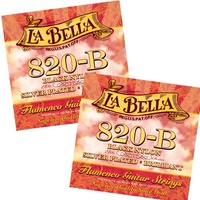 2 x La Bella 820-B Black Nylon / Silver Plated Brilliant Flamenco Guitar Strings
