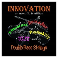 Innovation Double Bass Set Ultra Black 140UB Jazz Strings 3/4 Size High Ten