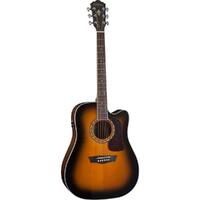 Washburn AD5CESPACK Acoustic Guitar Pack Apprentice, Sunburst Dreadnought w/ Cutaway & EQ