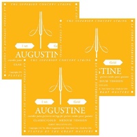 Albert Augustine Classic Gold Classical Guitar Strings Medium Tension 3 sets