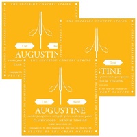 Albert Augustine Classic Gold  Classical Guitar Strings Medium Tension 3 sets