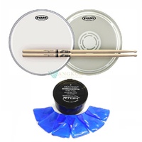 Evans 14" EC Reverse Dot Snare + Hazy side + Promark 5A + Moongel