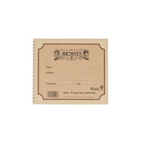 Archives Spiral Bound Manuscript Paper Book, 6 Stave, 64 Pages