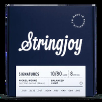 Stringjoy Signatures | 8 String Balanced Light Gauge (10-80) Nickel Wound Electric Guitar Strings
