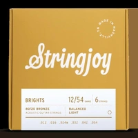 Stringjoy Brights ( 12-54 ) 80/20 Bronze Acoustic Guitar Strings