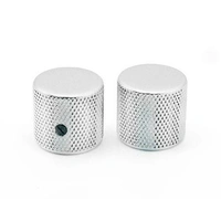 Flat Chrome Knob for Solid Shaft Pots - Set of 2