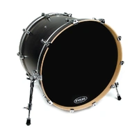 Evans EQ3 Resonant Black Bass Drum Head, No Port, 20 Inch