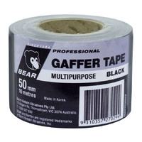 Bear 50mm x 10m Black Multipurpose Gaffer Tape - Black 10m