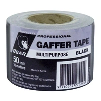 Bear 50mm x 10m Black Multipurpose Gaffer Tape - Black 10m