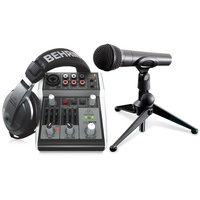 Behringer PODCASTUDIO 2 USB Bundle - Podcasting Bundle  Xenyx 302USB Mixer, Ultravoice XM8500 Dynamic Vocal Microphone