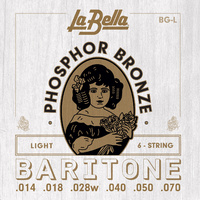 La Bella Acoustic Baritone Guitar BG-L Light P/Bronze Strings 14 - 70